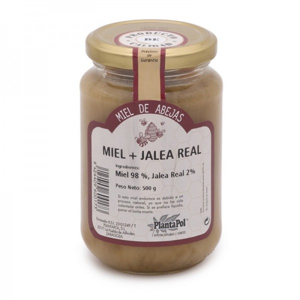 Miel Natural Con Jalea Real Bote Cristal 500  G